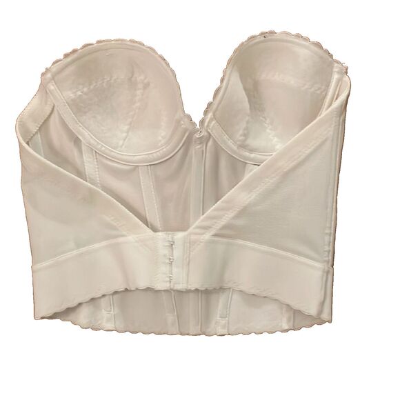 Carnival White Low Plunge longline Bustier Bra 203 strapless Womens 34A Bride - Picture 3 of 9